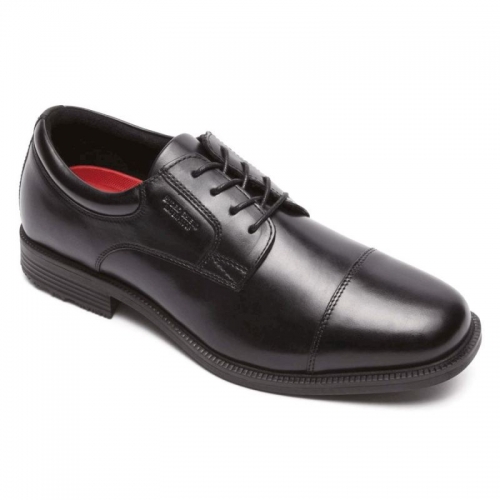 Bico Cap Toe Impermeável Rockport Essential Details - Preto Bico Cap Toe Impermeável Rockport Essential Details - Preto