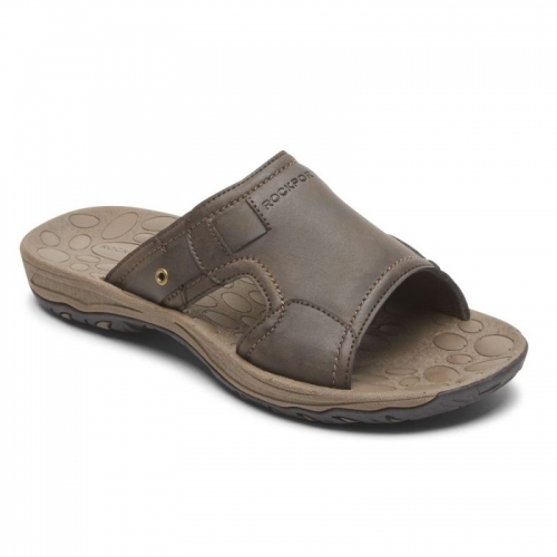 SANDÁLIA MASCULINA HAYES SLIDE ROCKPORT - MARROM SANDÁLIA MASCULINA HAYES SLIDE ROCKPORT - MARROM