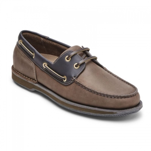 Sapato náutico masculino Rockport Perth - Chocolate/Casca Sapato náutico masculino Rockport Perth - Chocolate/Casca