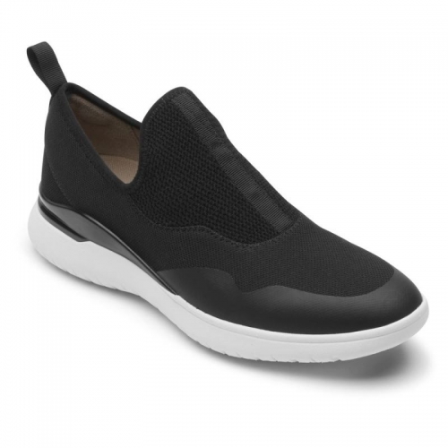 Tênis feminino Rockport Total Motion Sport Mesh Slip-on, preto ecológico. Tênis feminino Rockport Total Motion Sport Mesh Slip-on, preto ecológico.