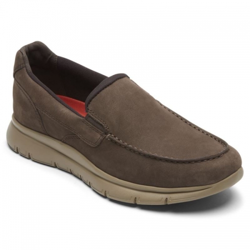 ROCKPORT PRIMETIME MOC SLIP-ON MASCULINO - NUBUCK JAVA ROCKPORT PRIMETIME MOC SLIP-ON MASCULINO - NUBUCK JAVA