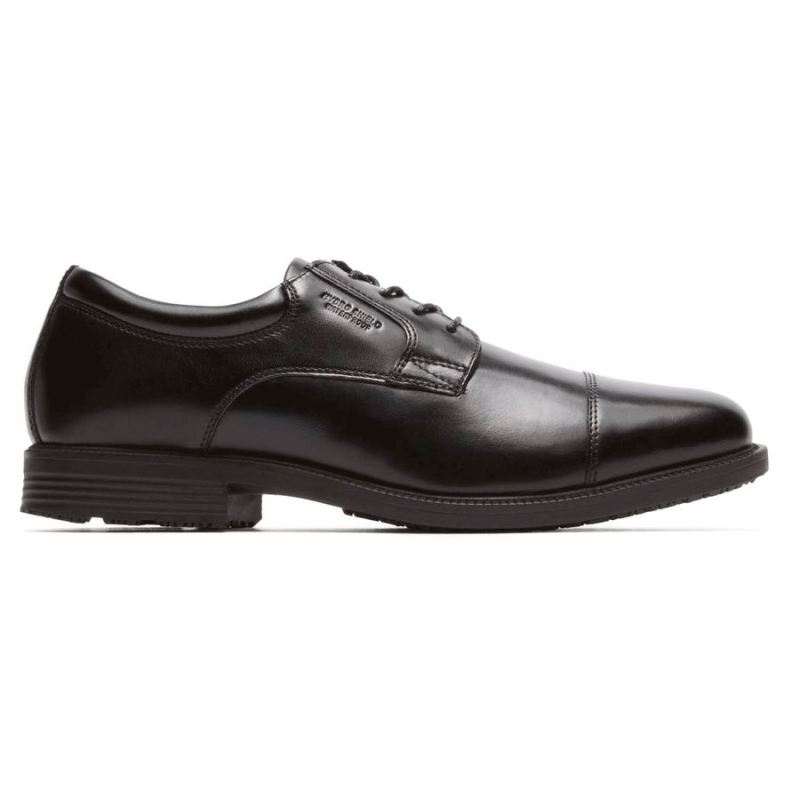 Bico Cap Toe Impermeável Rockport Essential Details - Preto