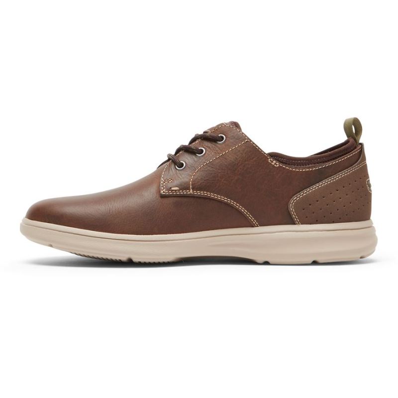 Sandália Masculina Rockport Beckwith Biqueira Lisa - Marrom Sudanês Lea/Java SDE