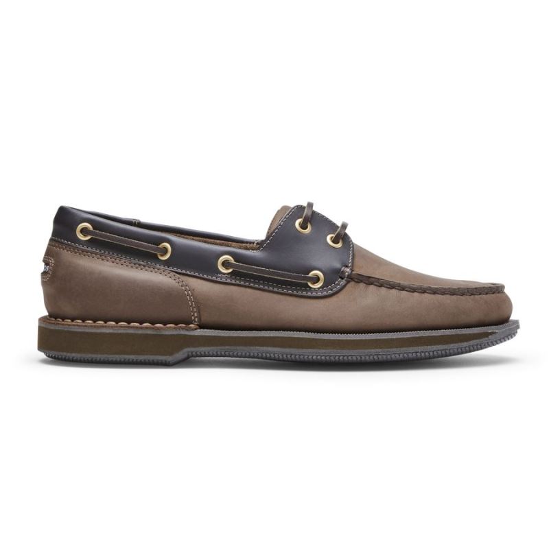 Sapato náutico masculino Rockport Perth - Chocolate/Casca