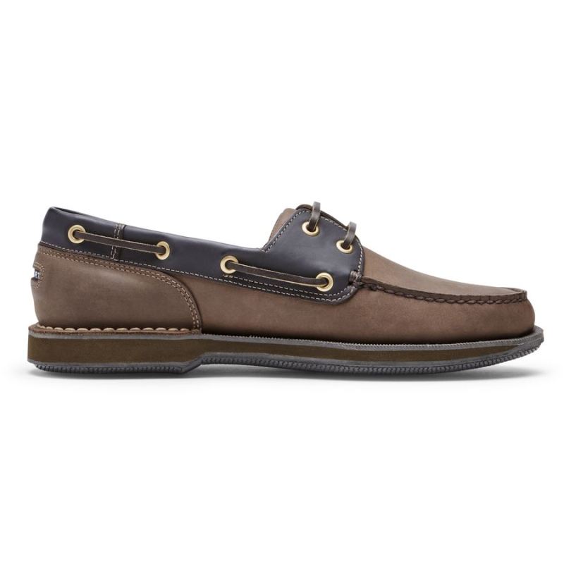 Sapato náutico masculino Rockport Perth - Chocolate/Casca