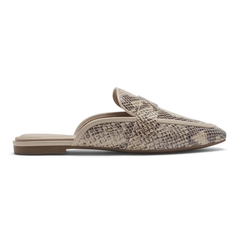 MOCASSINO FEMININO ROCKPORT TOTAL MOTION LAYLANI SLIDE - PELE DE COBRA TAUPE